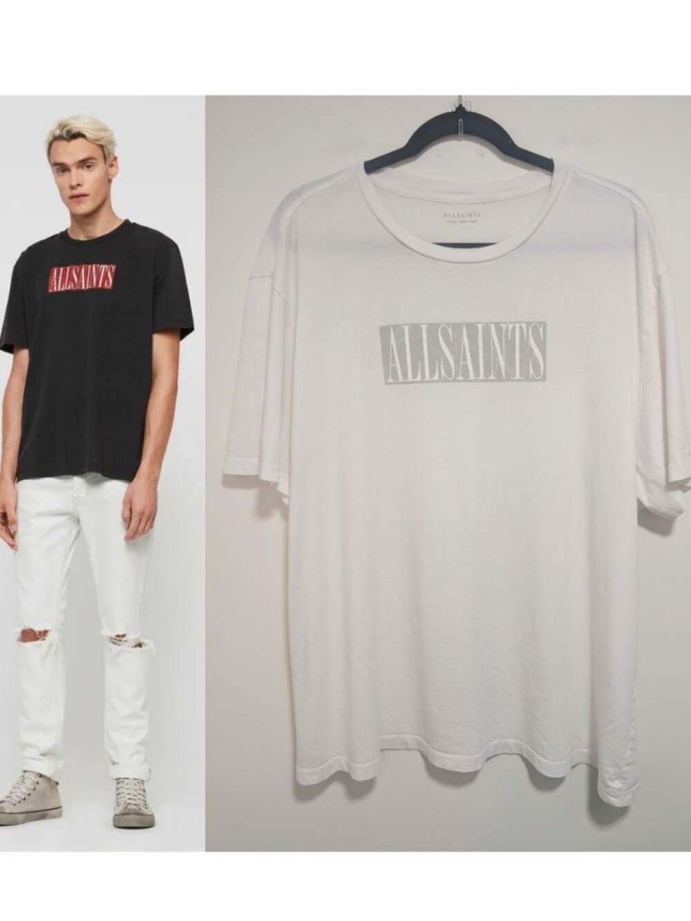 AllSaints | Integers Graphic Logo Cotton Crewneck T-Shirt In Chalk White